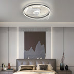 Round Acrylic Waves Decor LED Three Step Dimming Modern Ceiling Fan with Lights