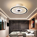 Round Ceiling Fan with Light Modern Leafless LED Light