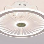 Round Ceiling Fan with Light Modern Leafless LED Light