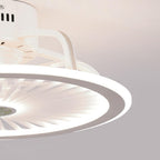 Round Ceiling Fan with Light Modern Leafless LED Light