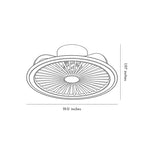 Round Ceiling Fan with Light Modern Leafless LED Light