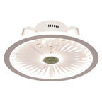 Round Ceiling Fan with Light Modern Leafless LED Light