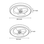Round Ceiling Fan with Light Remote‑controlled 3‑blade Light