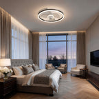 Round Ceiling Fan with Light Modern Silent Ceiling LED Light