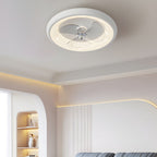 Round Ceiling Fan with Light Remote‑controlled 3‑blade Light