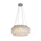 Chandelier with Round Crystals Minimalist Adjustable Ceiling Light