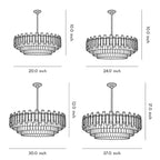 Round Drum Crystal Chandelier Modern Metal Ceiling Light