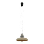 Round Glass Cream Retractable 3 Step Dimming Retro Nordic Pendant Lights