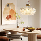 Round Glass Piece Seashells Three Step Dimming LED French Style Chandelier