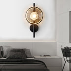 Wall Lamp with Diffused Light Modern Round Glass Shell Light