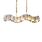 Round Long Wave Glass Clouds 3 Step Dimming Luxury French Style Chandelier