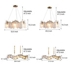 Round Long Wave Glass Clouds 3 Step Dimming Luxury French Style Chandelier