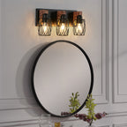 Black Vanity Bathroom Lights Metal Cage Mirror Lamp