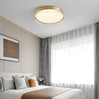 Round Ribbed Glass LED Flush Mount Ceiling Light