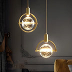 Round Semicircle Crystal Ball Ins LED Creative Modern Hanging Lights Fixture