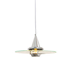 Round Transparent Glass UFO 3 Step Dimming Modern Pendant Light Fixture