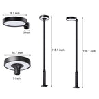 Round Waterproof Smart Remote Control LED Solar Lamp Post Top Lights