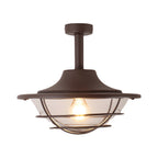 Balcony Coastal Semi Flush Mount Ceiling Light Wrought Iron Ceiling Lighting