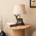 Deer Table Lamp Sculpted Mother and Fawn Decorative Light