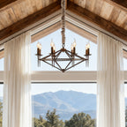 Brown Chandelier Nordic Style Acrylic Elegant Metal Ceiling Light