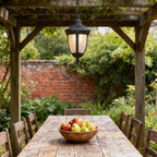 Outdoor Porch Pendant Light Black Metal Simple Ceiling Lamp
