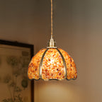 Small Crystal Pendant Light Vintage Full Copper Ceiling Light
