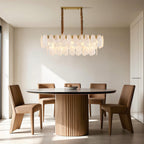 Midcentury Modern Chandelier Full-Copper Glass Ceiling Light