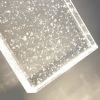 Seeded Crystal Outdoor Wall Lighting Rectangular LED Light