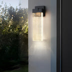 Seeded Crystal Outdoor Wall Lighting Rectangular LED Light