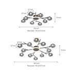 Round Large Semi Flush Mount Lighting Branching Semi-Flush Ceiling Light