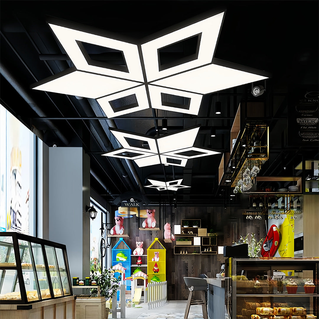 Modern Black Chandeliers Creative LED Multi-diamond Ceiling Light