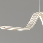 Linear LED Pendant Light Contemporary Wave Shaped Ceiling Light
