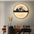 Silhouette Wall Light Outdoor Deer and Mountain LED Light