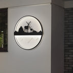 Silhouette Wall Light Outdoor Deer and Mountain LED Light