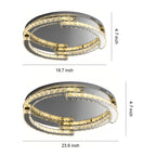 Silver Flush Mount Ceiling Light Italian LED Round Crystal Light