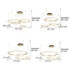 Simple Circular Rings Luxury Three Step Dimming Nordic Ceiling Light Fixture