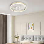 Round Ceiling Fan with Light Modern Silent Ceiling LED Light