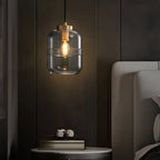 Simple Semi-Threaded Glass Three Step Dimming Copper Modern Pendant Lights