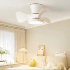 Simple White Ceiling Fan with Light Silent Remote Control Light