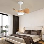 Simple White Ceiling Fan with Light Silent Remote Control Light