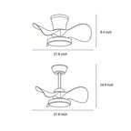 Simple White Ceiling Fan with Light Silent Remote Control Light