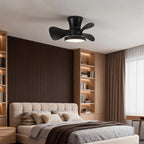 Simple White Ceiling Fan with Light Silent Remote Control Light