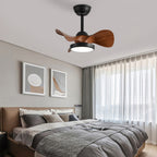 Simple White Ceiling Fan with Light Silent Remote Control Light