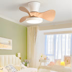 Simple White Ceiling Fan with Light Silent Remote Control Light