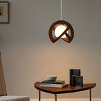 Simple Wood Glass LED Three Step Dimming Wabi-Sabi Japanese Pendant Lights