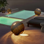 Outdoor Globe Lantern with a Stylish Woven Texture Chic Outdoor Lights