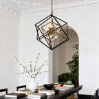 Square Pendant Lights Industrial Iron Artisan Dual-Color Ceiling Light
