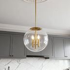 Clear Globe Pendant Light Transparent Glass Elegant Ceiling Light