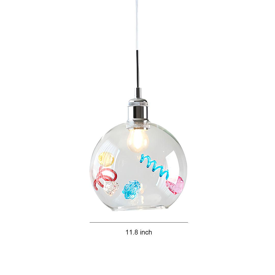 Colorful Glass Pendant Lights Creative Geometric Dec Ceiling Light