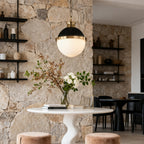 Ball Pendant Light with a Classic Glass Globe Elegant Ceiling Light